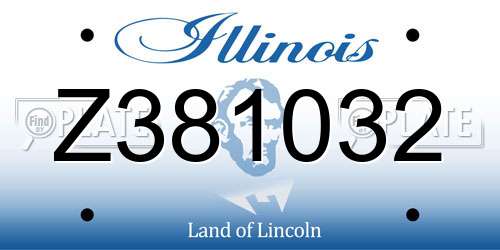 Z381032 Illinois License Plate