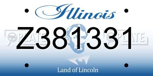 Z381331 Illinois License Plate
