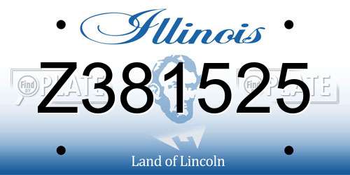 Z381525 Illinois License Plate