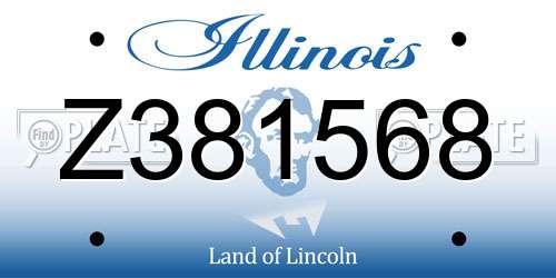 Z381568 Illinois License Plate