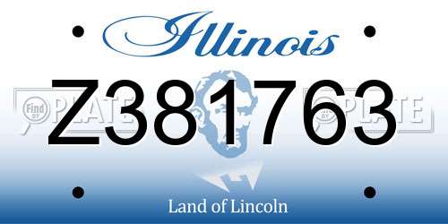 Z381763 Illinois License Plate