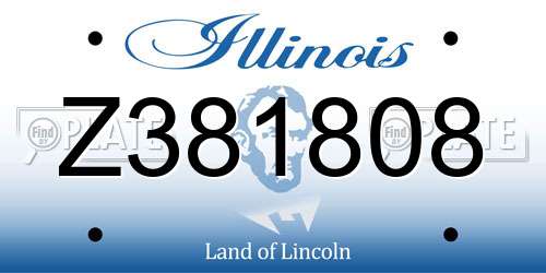 Z381808 Illinois License Plate