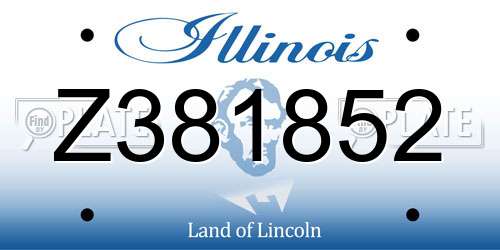 Z381852 Illinois License Plate