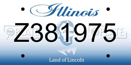 Z381975 Illinois License Plate