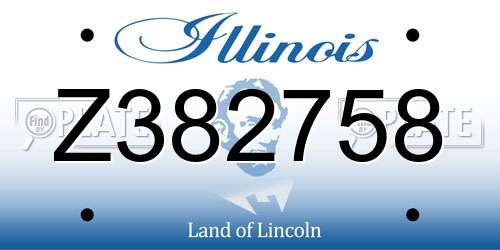 Z382758 Illinois License Plate
