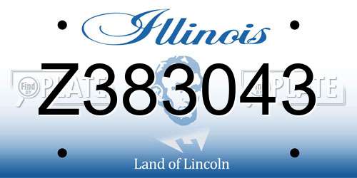 Z383043 Illinois License Plate
