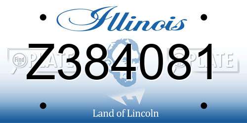 Z384081 Illinois License Plate