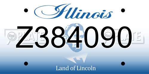 Z384090 Illinois License Plate