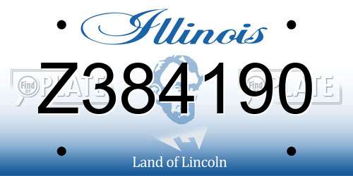 Z384190 Illinois License Plate
