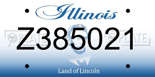 Z385021 Illinois License Plate
