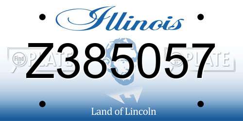 Z385057 Illinois License Plate