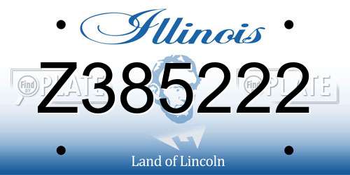 Z385222 Illinois License Plate