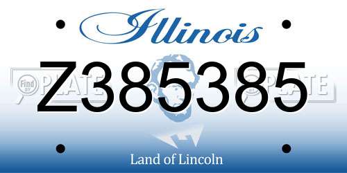 Z385385 Illinois License Plate