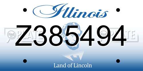Z385494 Illinois License Plate