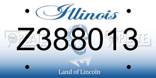 Z388013 Illinois License Plate