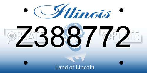 Z388772 Illinois License Plate