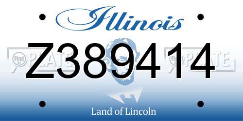 Z389414 Illinois License Plate