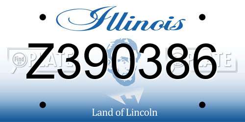 Z390386 Illinois License Plate