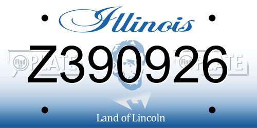 Z390926 Illinois License Plate