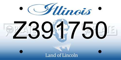 Z391750 Illinois License Plate