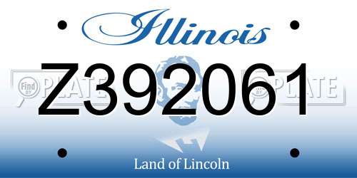 Z392061 Illinois License Plate