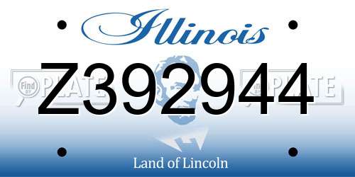 Z392944 Illinois License Plate