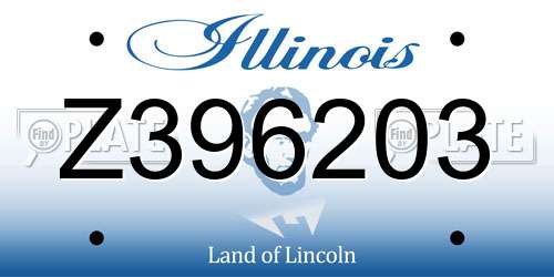 Z396203 Illinois License Plate