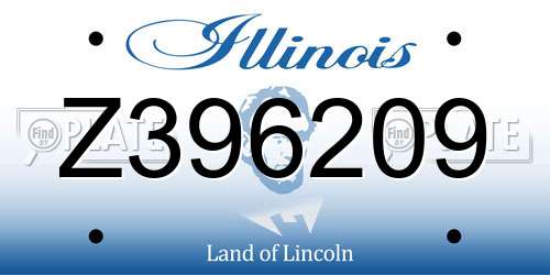 Z396209 Illinois License Plate