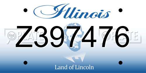 Z397476 Illinois License Plate