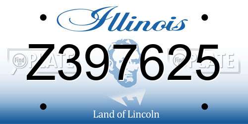 Z397625 Illinois License Plate