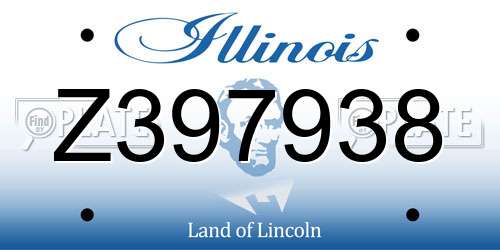 Z397938 Illinois License Plate