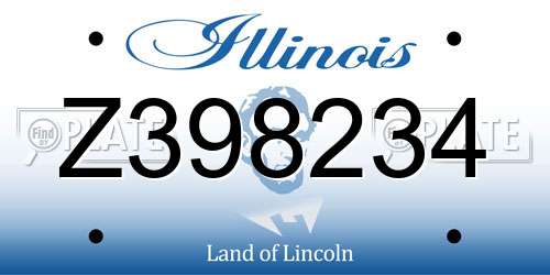 Z398234 Illinois License Plate