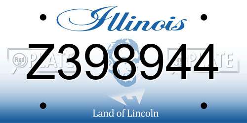 Z398944 Illinois License Plate
