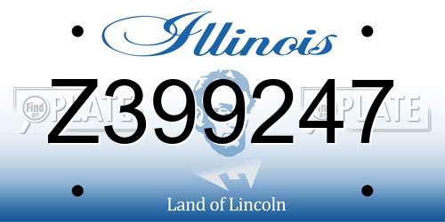 Z399247 Illinois License Plate