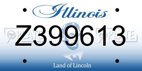 Z399613 Illinois License Plate