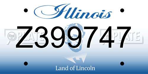 Z399747 Illinois License Plate