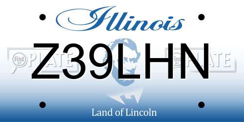 Z39LHN Illinois License Plate