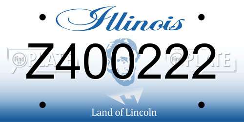 Z400222 Illinois License Plate