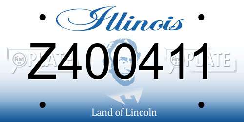 Z400411 Illinois License Plate