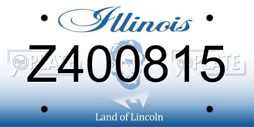 Z400815 Illinois License Plate
