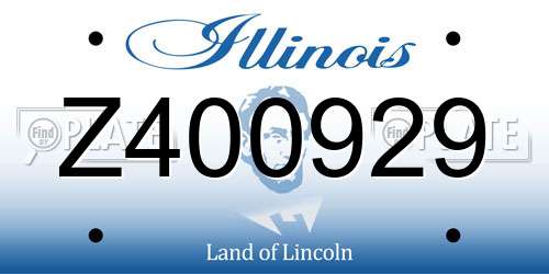Z400929 Illinois License Plate