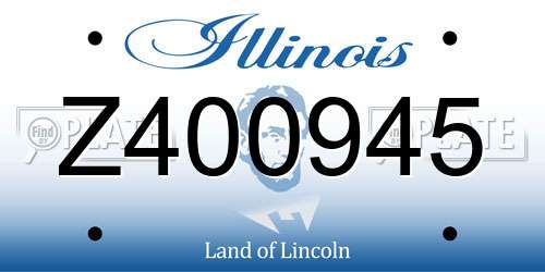 Z400945 Illinois License Plate