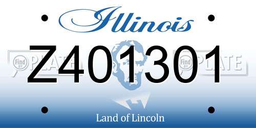 Z401301 Illinois License Plate