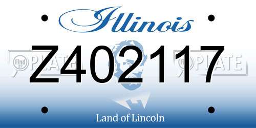 Z402117 Illinois License Plate