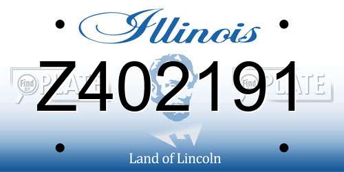 Z402191 Illinois License Plate