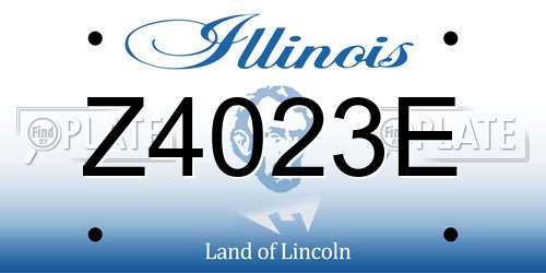 Z4023E Illinois License Plate