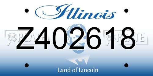 Z402618 Illinois License Plate