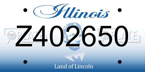 Z402650 Illinois License Plate