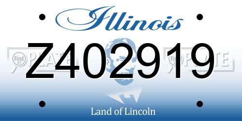 Z402919 Illinois License Plate