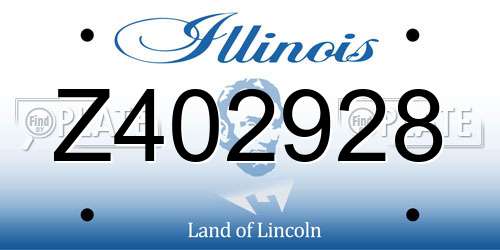 Z402928 Illinois License Plate